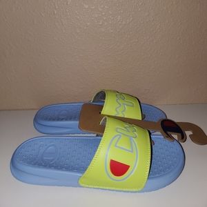 mint green champion slides
